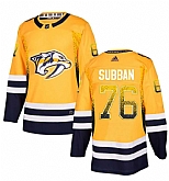 Predators 76 P.K. Subban Gold Drift Fashion Adidas Jersey,baseball caps,new era cap wholesale,wholesale hats